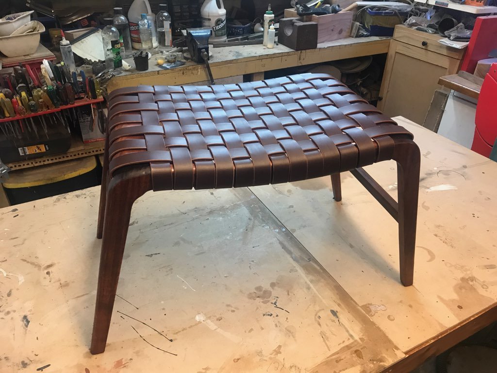 Combining Leather and Wood in an Awesome Ottoman